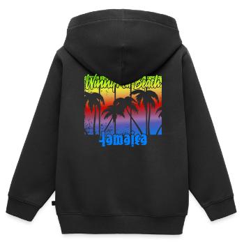 Winnifred Beach Jamaica - Kinder Premium Organic Zip Hoodie - Schwarz - Hinten - AI Model Kid Male (0cm)
