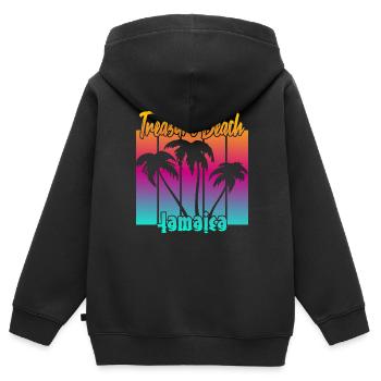 Treasure Beach Jamaica - Kinder Premium Organic Zip Hoodie - Schwarz - Hinten - AI Model Kid Male (0cm)