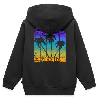 Frenchman's Cove Jamaica - Kinder Premium Organic Zip Hoodie - Schwarz - Hinten - AI Model Kid Male (0cm)