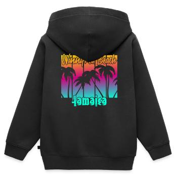 Winnifred Beach Jamaica - Kinder Premium Organic Zip Hoodie - Schwarz - Hinten - AI Model Kid Male (0cm)