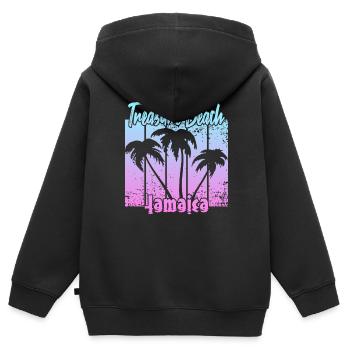 Treasure Beach Jamaica - Kinder Premium Organic Zip Hoodie - Schwarz - Hinten - AI Model Kid Male (0cm)
