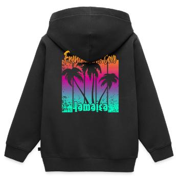 Frenchman's Cove Jamaica - Kinder Premium Organic Zip Hoodie - Schwarz - Hinten - AI Model Kid Male (0cm)