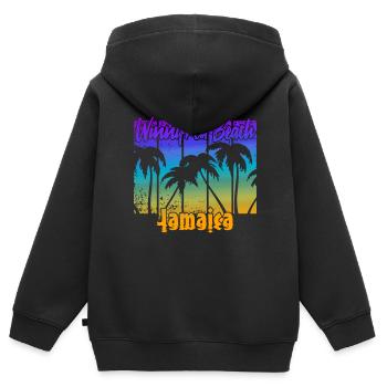 Winnifred Beach Jamaica - Kinder Premium Organic Zip Hoodie - Schwarz - Hinten - AI Model Kid Male (0cm)