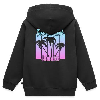 Treasure Beach Jamaica - Kinder Premium Organic Zip Hoodie - Schwarz - Hinten - AI Model Kid Male (0cm)