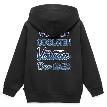Für Die Coolsten Väter Der Welt Sport Unterhaltung - Kinder Premium Organic Zip Hoodie - Schwarz - Hinten - AI Model Kid Male (0cm)