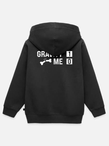 Gravity Vs Me - Knochenbruch - Kinder Premium Organic Zip Hoodie - Schwarz