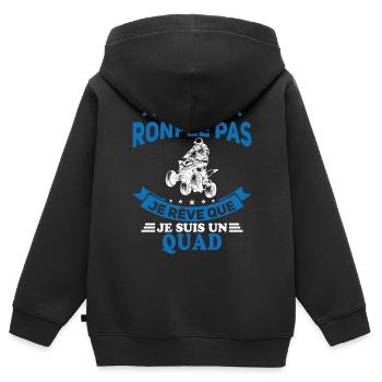 Je Ne Ronfle Pas Je Rêve Que Je Suis Un Quad - Sweat Premium à capuche zippé enfant bio - noir - Dos - AI Model Kid Male (0cm)