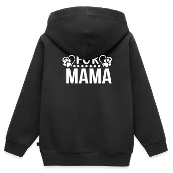 Fell-Mama - Kinder Premium Organic Zip Hoodie - Schwarz - Hinten - AI Model Kid Male (0cm)