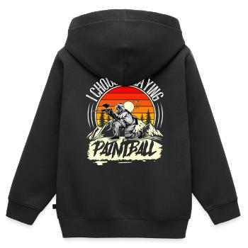Paintball - Kinder Premium Organic Zip Hoodie - Schwarz - Hinten - AI Model Kid Male (0cm)