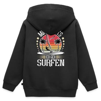Windsurfen Windsurfer Windsurf - Kinder Premium Organic Zip Hoodie - Schwarz - Hinten - AI Model Kid Male (0cm)