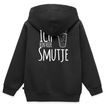Ich bin hier Smutje - Kinder Premium Organic Zip Hoodie - Schwarz - Hinten - AI Model Kid Male (0cm)