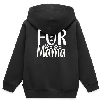 Maman de fourrure - Sweat Premium à capuche zippé enfant bio - noir - Dos - AI Model Kid Male (0cm)