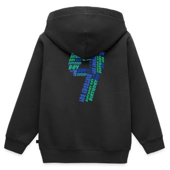 Geburtstag Junge 9. Geburtstag | Jungen - Kinder Premium Organic Zip Hoodie - Schwarz - Hinten - AI Model Kid Male (0cm)