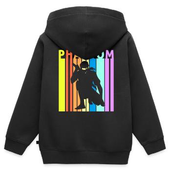 Phantom Spy Ninjas Espion Caché - Sweat Premium à capuche zippé enfant bio - noir - Dos - AI Model Kid Male (0cm)