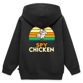 Spy Chicken High Spy Mode On Sunset - Kids Premium Organic Zip-up Hoodie - black - Back - AI Model Kid Male (0cm)