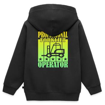 Professional Forklift Operator - Kinder Premium Organic Zip Hoodie - Schwarz - Hinten - AI Model Kid Male (0cm)