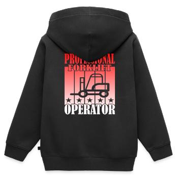 Professional Forklift Operator - Kinder Premium Organic Zip Hoodie - Schwarz - Hinten - AI Model Kid Male (0cm)