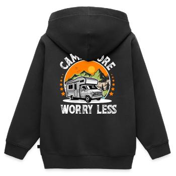 Camping Camper Campen - Kinder Premium Organic Zip Hoodie - Schwarz - Hinten - AI Model Kid Male (0cm)