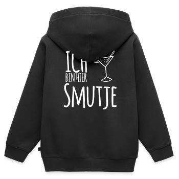 Ich bin hier Smutje - Koch Segeln Motivation - Kinder Premium Organic Zip Hoodie - Schwarz - Hinten - AI Model Kid Male (0cm)