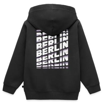Berlin Allemagne City Font Skyline Accueil - Sweat Premium à capuche zippé enfant bio - noir - Dos - AI Model Kid Male (0cm)