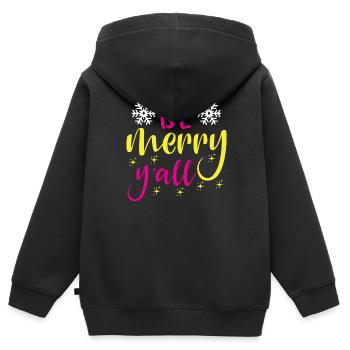 Seid fröhlich, ihr alle Ugly Christmas Sweater - Kinder Premium Organic Zip Hoodie - Schwarz - Hinten - AI Model Kid Male (0cm)