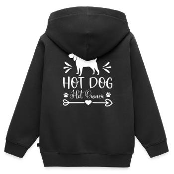 Heißer Hund heißer Besitzer - Kinder Premium Organic Zip Hoodie - Schwarz - Hinten - AI Model Kid Male (0cm)