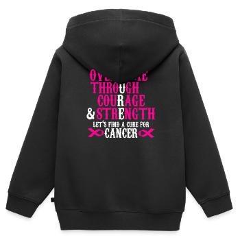 Brustkrebs Bewusstsein - Kinder Premium Organic Zip Hoodie - Schwarz - Hinten - AI Model Kid Male (0cm)