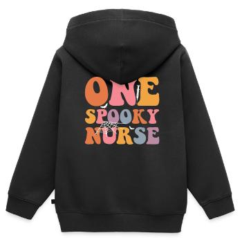 Ein Gruseliges - Kinder Premium Organic Zip Hoodie - Schwarz - Hinten - AI Model Kid Male (0cm)