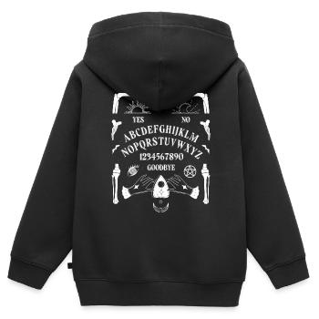 Gruseliges Ouija-brett, Geisterbrett, - Kinder Premium Organic Zip Hoodie - Schwarz - Hinten - AI Model Kid Male (0cm)
