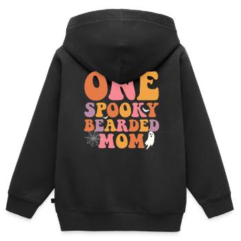 Eine Gespenstische, Bärtige Mutter - - Kinder Premium Organic Zip Hoodie - Schwarz - Hinten - AI Model Kid Male (0cm)