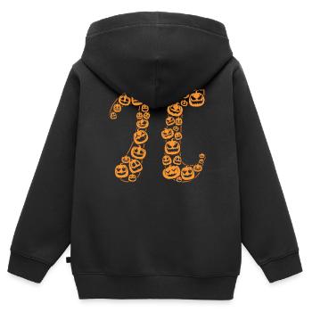 Pi symbole horde de monstres citrouilles - Sweat Premium à capuche zippé enfant bio - noir - Dos - AI Model Kid Male (0cm)