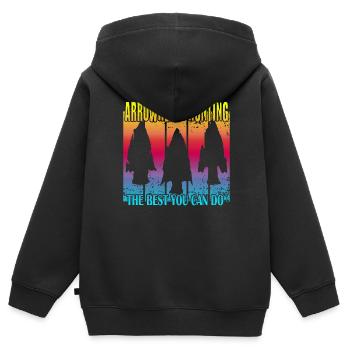 Chasse à la pointe de flèche - Sweat Premium à capuche zippé enfant bio - noir - Dos - AI Model Kid Male (0cm)