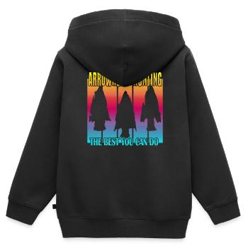 Chasse à la pointe de flèche - Sweat Premium à capuche zippé enfant bio - noir - Dos - AI Model Kid Male (0cm)