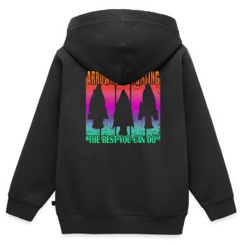 Chasse à la pointe de flèche - Sweat Premium à capuche zippé enfant bio - noir - Dos - AI Model Kid Male (0cm)