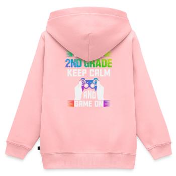 Level 2ND GRADE keep calm and game on - Kids Premium Organic Zip-up Hoodie - rose - Back - AI Model Kid Female (0cm)
