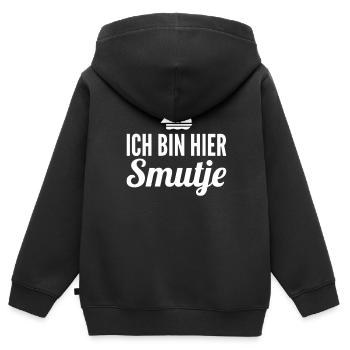Ich bin hier Smutje - Kinder Premium Organic Zip Hoodie - Schwarz - Hinten - AI Model Kid Male (0cm)
