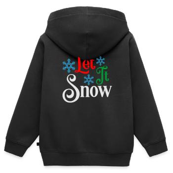Lass es schneien Ugly Christmas Sweater - Kinder Premium Organic Zip Hoodie - Schwarz - Hinten - AI Model Kid Male (0cm)