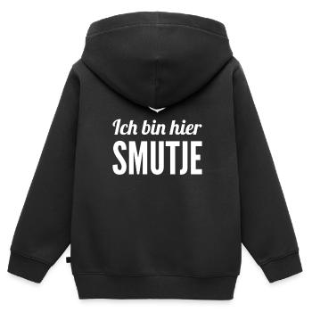Ich bin hier Smutje - Kinder Premium Organic Zip Hoodie - Schwarz - Hinten - AI Model Kid Male (0cm)