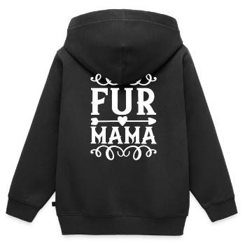 Maman de fourrure - Sweat Premium à capuche zippé enfant bio - noir - Dos - AI Model Kid Male (0cm)