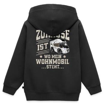 Camping Camper Campen - Kinder Premium Organic Zip Hoodie - Schwarz - Hinten - AI Model Kid Male (0cm)