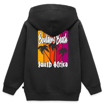 Boulders Beach - Kinder Premium Organic Zip Hoodie - Schwarz - Hinten - AI Model Kid Male (0cm)