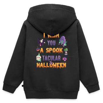 Ich Wünsche Ihnen Ein Gespenstisches Halloweenfest - Kinder Premium Organic Zip Hoodie - Schwarz - Hinten - AI Model Kid Male (0cm)