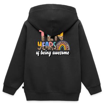 Ten Years Awesome Animal Skin Pattern Birthday - Kids Premium Organic Zip-up Hoodie - black - Back - AI Model Kid Male (0cm)