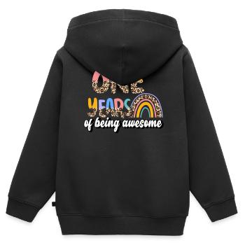 Ein Jahr Des Seins Awesome Animal Skin Pattern - Kinder Premium Organic Zip Hoodie - Schwarz - Hinten - AI Model Kid Male (0cm)