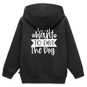 Je veux juste caresser le chien - Sweat Premium à capuche zippé enfant bio - noir - Dos - AI Model Kid Male (0cm)