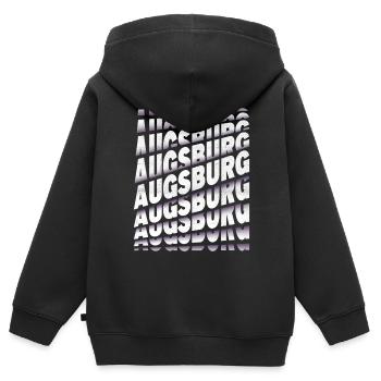 Augsburg Allemagne City Font Skyline Accueil - Sweat Premium à capuche zippé enfant bio - noir - Dos - AI Model Kid Male (0cm)