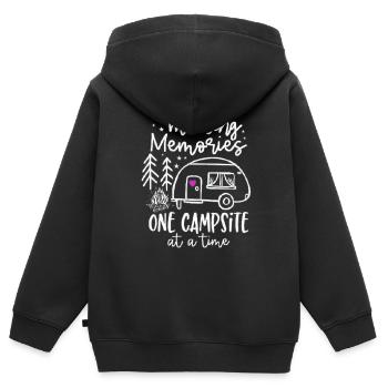 Camping Memories - Kids Premium Organic Zip-up Hoodie - black - Back - AI Model Kid Male (0cm)