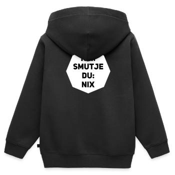 Ich Smutje Du Nix - Kinder Premium Organic Zip Hoodie - Schwarz - Hinten - AI Model Kid Male (0cm)