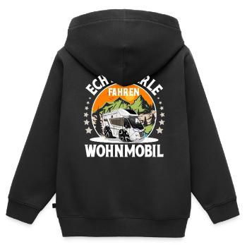 Camping Camper Campen - Kinder Premium Organic Zip Hoodie - Schwarz - Hinten - AI Model Kid Male (0cm)