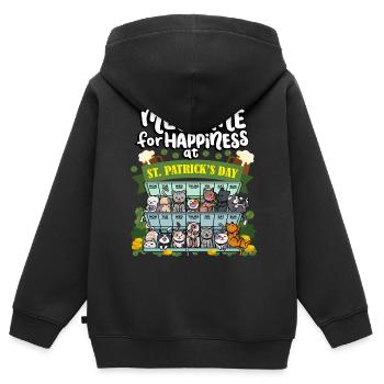 Médecine au bonheur le jour de la Saint-Patrick - - Sweat Premium à capuche zippé enfant bio - noir - Dos - AI Model Kid Male (0cm)